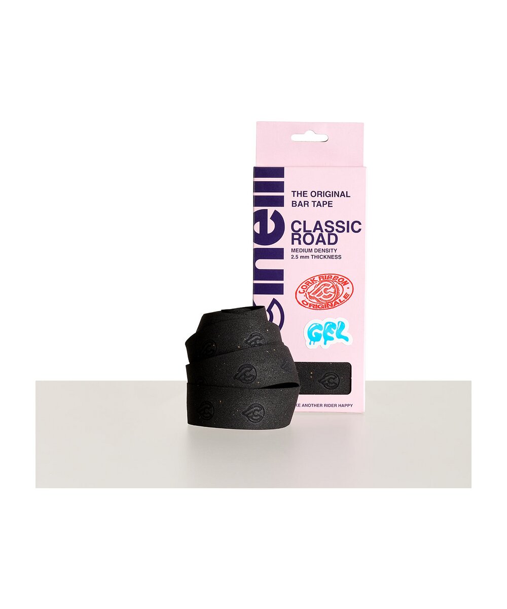 CLASSIC ROAD CORK GEL BLACK BAR TAPE