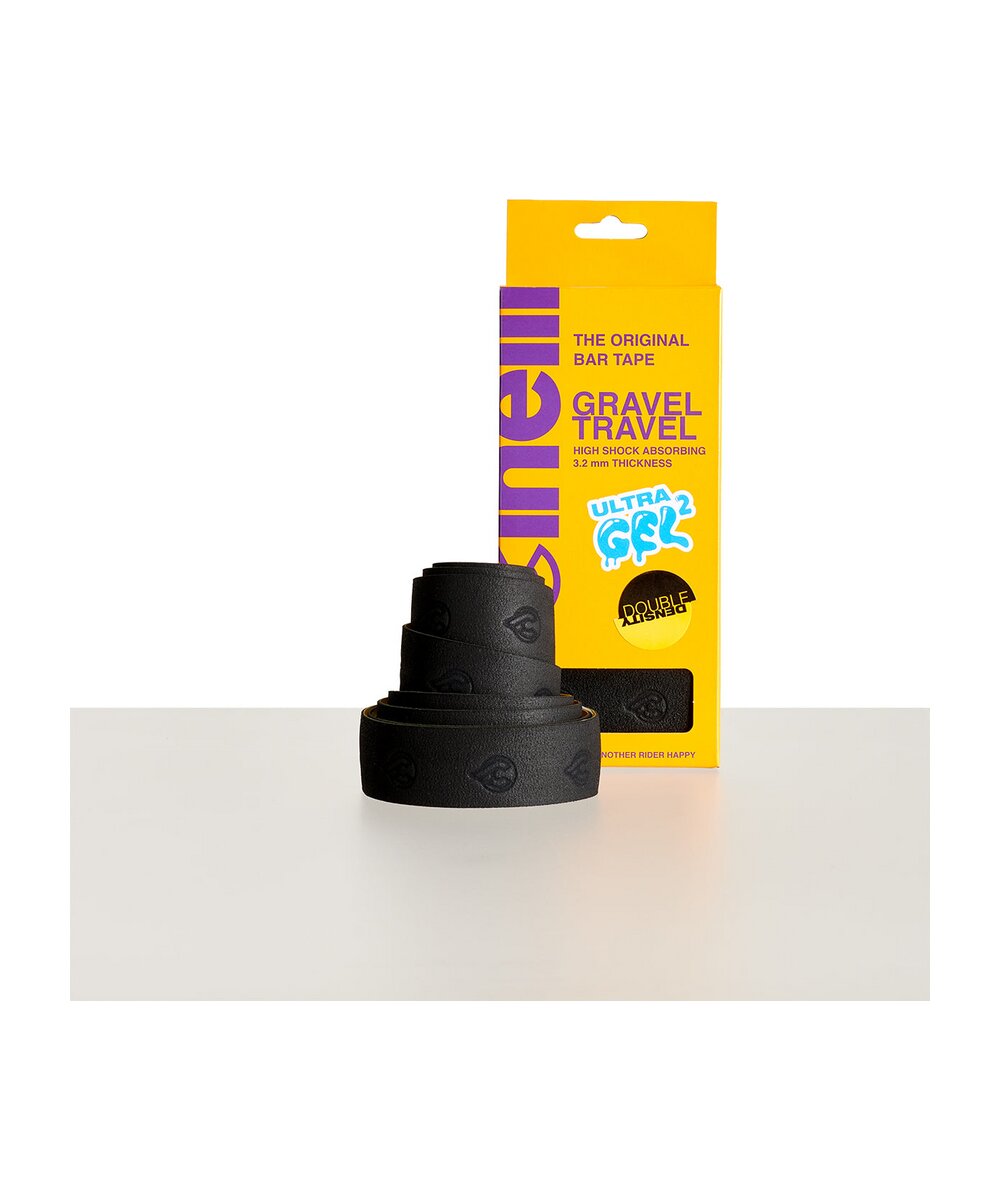 GRAVEL TRAVEL SUEDE GEL DOUBLE DENSITY CHUBBY BLACK BAR TAPE