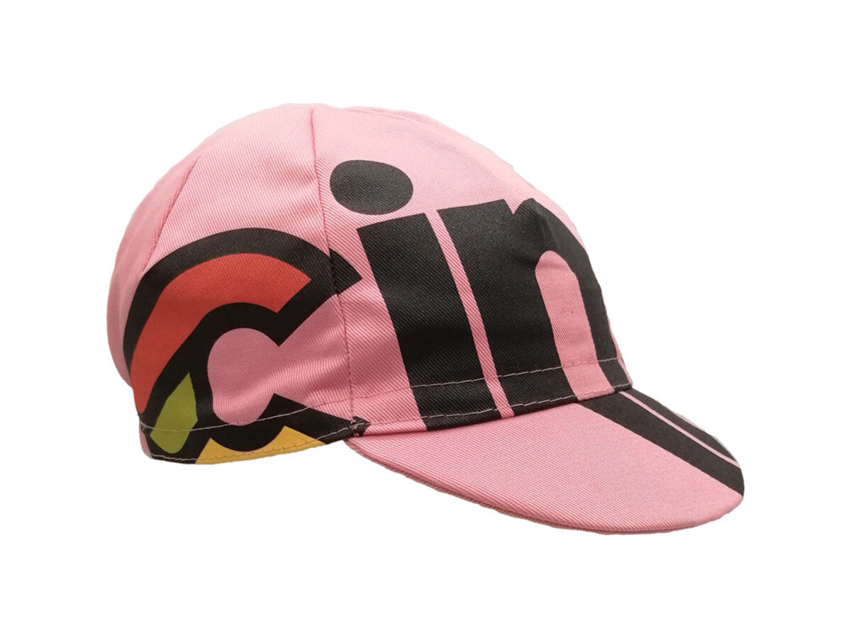 Cinelli Nemo Pink cycling cap with wrapped winged-C logo