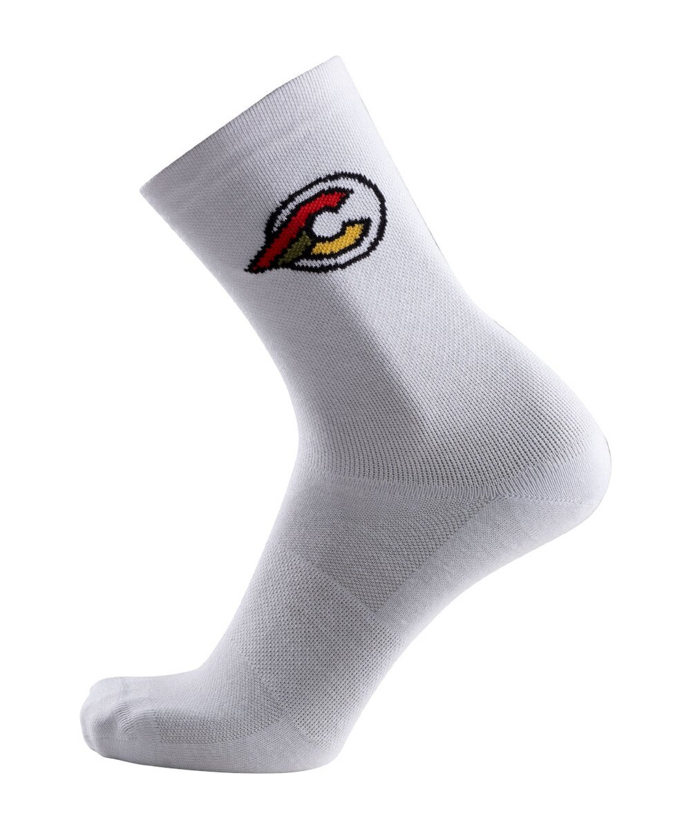 SOCKS TEMPO WINGED-C WHITE