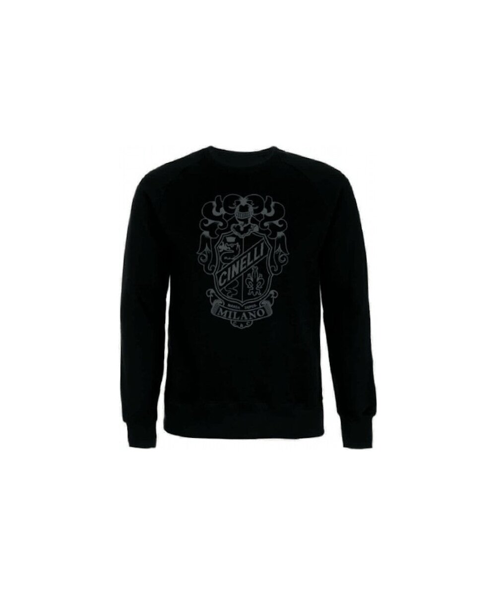 CREST BLACK CREWNECK SWEATSHIRT