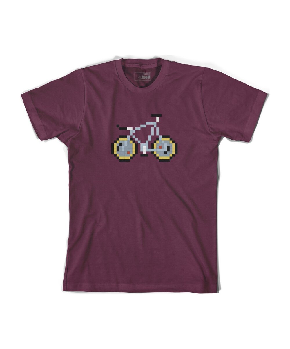 PIXEL BIKE 'LASER' BORDEAUX TSHIRT