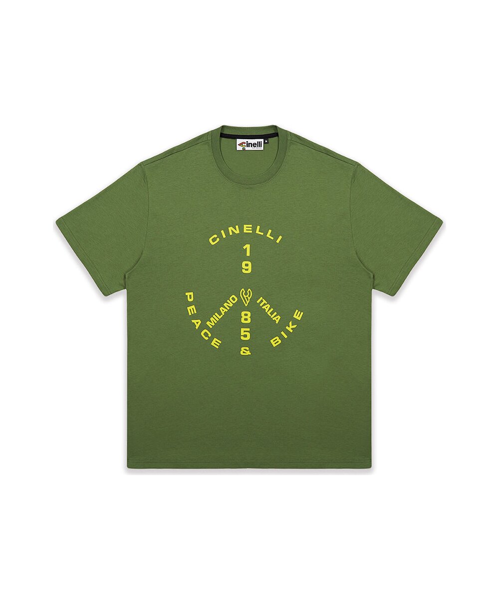 T-SHIRT PEACE & BIKE 85 GREEN