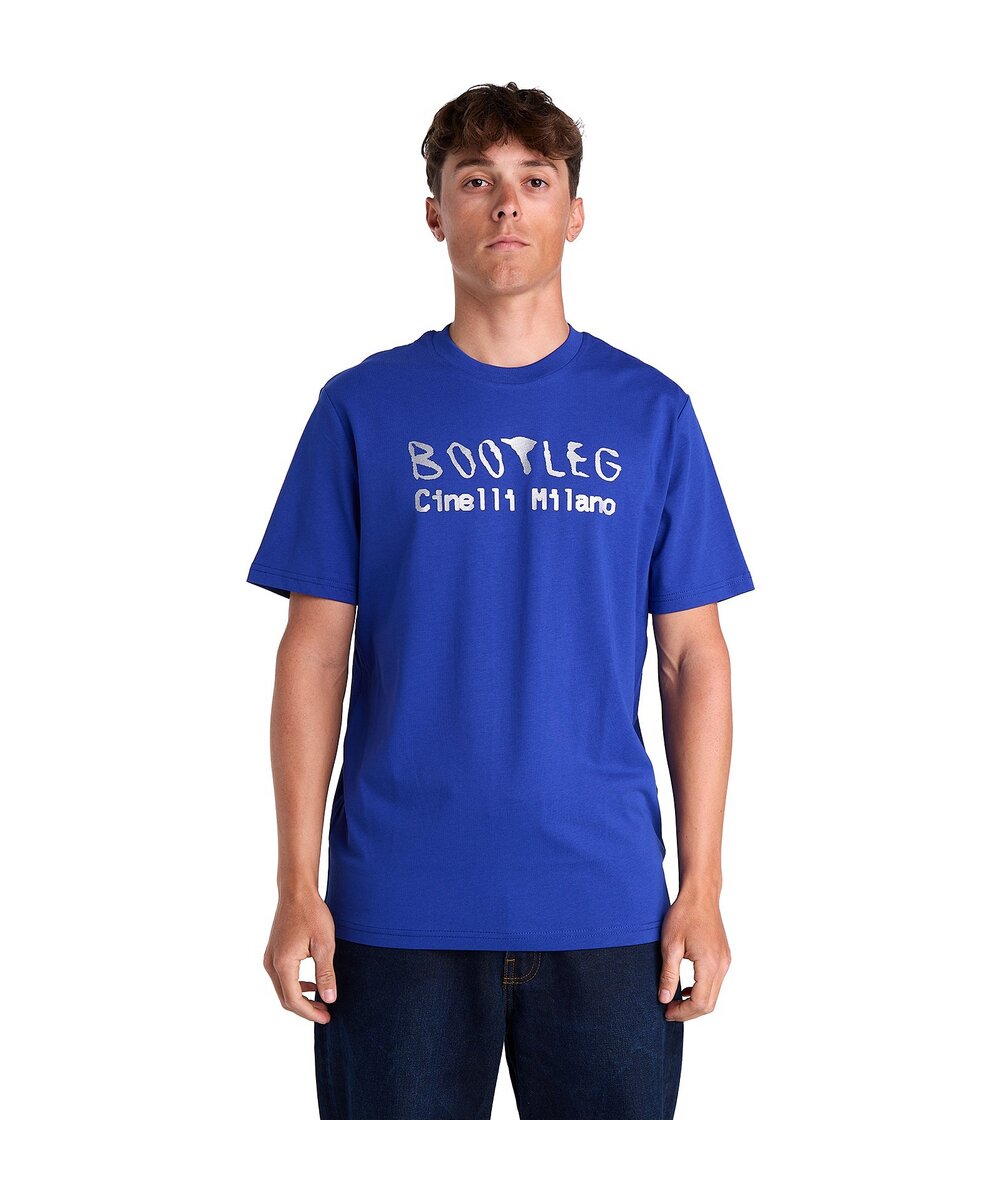 T-SHIRT SILVER BOOTLEG BLUE